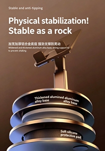 <b>Foldable</b> Upgraded Aluminum Alloy Adjustable Height 360 Rotatable Mobile Phone Holder for iPhone for Desktop - Product Image 4