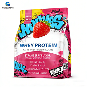 โปรตีนเวย์พรีเมียม 1 กก. 2.5 กก. 5 กก. แบบผสมพร้อมดื่ม บรรจุในถุงแบบก้นแบน ถุงบรรจุภัณฑ์เสริมอาหารโปรตีน ดีไซน์สะอาดตา - Product Image 3
