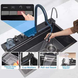 Chậu rử<span class=keywords><strong>a</strong></span> chén bằng thép không gỉ 304 cao cấp, hiện đại, thông minh, đ<span class=keywords><strong>a</strong></span> chức năng, kiểu thác nước, làm thủ công, lắp đặt âm bàn bếp - Product Image 4