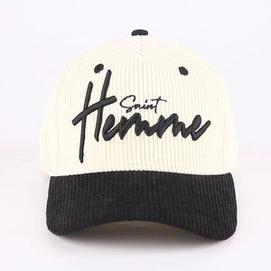 Gorra de Béisbol de Pana Unisex Personalizada de Alta Calidad, Impermeable, de 6 Paneles, con Logotipo Bordado e Impreso, al por Mayor - Product Image 5