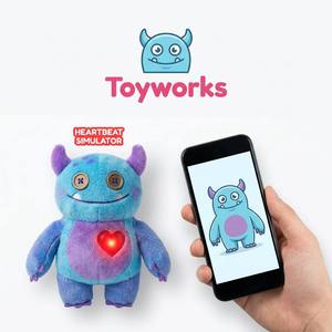 Peluche de monstruo simulador de latidos cardíacos personalizado con sonido de ritmo cardíaco rojo brillante, juguete de mascota de confort de marca personalizada para aliviar la ansiedad - Product Image 1