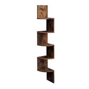 Estantería de esquina de madera de 5 niveles, estante de pared flotante con diseño en Zigzag - Product Image 2