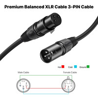 Usine OEM OFC Cuivre XLR 3PIN Mâle Femelle Microphone Mélangeur Câble Audio PVC Haut-Parleur Longueurs 3m 5m 8m 10m 15m 20m 50m Stock