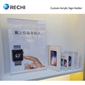 RECHI Tùy Chỉnh Bất Kỳ Kích Thước Và Hình Dạng Quảng Cáo Rõ Ràng Acrylic Giữ Dấu Acrylic Trình Đơn Bảng Dấu Hiệu Đứng Giá Nhãn Không Có Nam Châm - Product Image 4