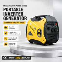 Generator Inverter Bensin Senyap 3500W Portabel Ringan 23kg Tenang 65dB Sumber Daya untuk Cadangan Rumah dan Berkemah