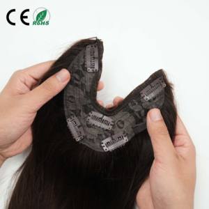 Extensiones de Cabello Humano Remy Indio con Clip Invisible en Forma de U, Topper, Toupee, 100% Hecho a Mano, Combinación Perfecta, Pieza de Cabello en Forma de V - Product Image 1