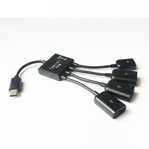 Nhà máy cung cấp trực tiếp Type-C OTG một kéo bốn-<span class=keywords><strong>usb</strong></span> <span class=keywords><strong>2</strong></span>.<span class=keywords><strong>0</strong></span> <span class=keywords><strong>HUB</strong></span> với cổng cung cấp điện cho điện thoại di động & máy tính bảng trong kho - Product Image 3