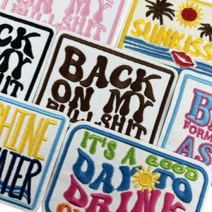 Patchs brodés personnalisés en fer à repasser avec des mots en anglais pour la décoration des vêtements, des chapeaux et des sacs - Product Image 3