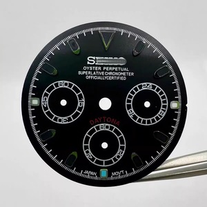 Piezas de Reloj, Cronógrafo de 3 Ojos, Esfera de 29.5MM, Verde Luminoso, Compatible con el Movimiento VK63 - Product Image 4