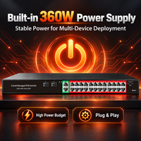 Switch PoE géré par le cloud, 24 ports 10/100/1000 Mbps Gigabit avec 2 ports Uplink et 2 ports SFP pour caméras IP et réseaux de bureau