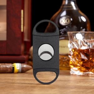 Coupe-cigares rond portable en gros avec double lame en acier inoxydable, logo personnalisé pour le voyage - Accessoires pour cigares - Product Image 5