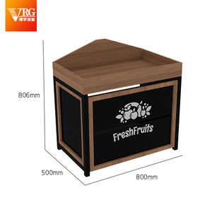 Exhibición de tienda de supermercado, estantes de madera para frutas y verduras frescas, soporte de descascarado, Equipo de mesa, muebles - Product Image 5