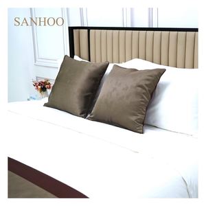 Sanhoo Sang Trọng 4 Mảnh 300tc Vua Kích Thước Trắng Khăn Trải Giường Khăn Trải Giường 100% Bông Bộ Đồ Giường Đặt Cho Khách Sạn - Product Image 2