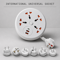 Multiprise murale multifonctionnelle avec veilleuse USB, pour bureau, maison, dortoir, avec long câble et prises multiples