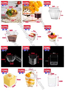 Copas pequeñas de plástico transparente de una sola pared, Mini tazas de postre para helado, pudín, fiesta de vino, aperitivos, taza de Mousse PS - Product Image 4