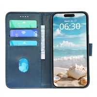 Étui portefeuille à rabat en cuir PU antichoc pour iPhone 18 17 Pro Max avec support et fentes pour cartes, fermeture magnétique