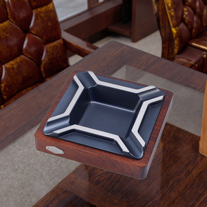 Jifeng JF-071 High-End Luxe Hout En Metalen Asbak Met Klassiek Ontwerp Groot Formaat Voor Kantoor Sigaar Gebruik Custom Logo - Product Image 6