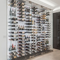 Porte-bouteilles mural en métal au design moderne, organisateur de cave à vin personnalisé, pour bar et meubles de maison, grande capacité