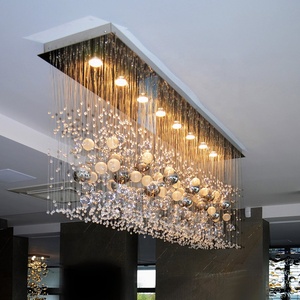 Lámpara colgante de bola de cristal, luz led simple, rectangular, moderna, decorativa - Product Image 3