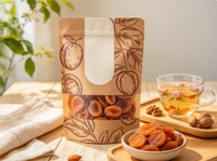 Sachet Doypack en plastique avec fermeture éclair, étanche, pour le stockage et l'emballage de céréales, snacks et poudres