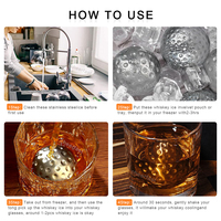 Ensemble de boules de glace pour whisky à prix réduit, en acier inoxydable, avec couvercle noir et plateau, coffret cadeau pour homme
