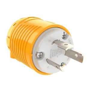 ETL Rating 30 Amp 250V NEMA L6-30P Industry Substituição Plug com Twist Lock, Amarelo