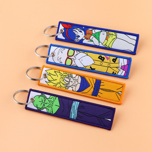 Al por mayor Llavero <span class=keywords><strong>de</strong></span> tela con etiqueta tejida, colgante para bolso y anilla para llaves, con diseño <span class=keywords><strong>de</strong></span> <span class=keywords><strong>Dragon</strong></span> <span class=keywords><strong>Ball</strong></span> <span class=keywords><strong>de</strong></span> anime japonés clásico, tipo Jet Tag y bordado - Product Image 6