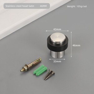 <span class=keywords><strong>Butée</strong></span> <span class=keywords><strong>de</strong></span> <span class=keywords><strong>porte</strong></span> cylindrique en acier inoxydable <span class=keywords><strong>de</strong></span> conception moderne, hauteur 28MM 46MM 60MM 80MM 100MM, tête en caoutchouc noir - Product Image 2