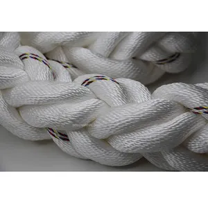 China Strong Bundle Of 60mm Mooring Rope Marine Thick White Polyester Polydacron Sailing Rope Tail For Ship