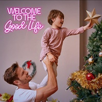Signes au néon à LED à intensité variable NNEON Welcome to the Good Life Decor avec transformateur d'alimentation pour voitures et entreprises