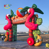 Festivals de musique d'été Arche gonflable Flamingo Porte d'entrée gonflable pour la publicité