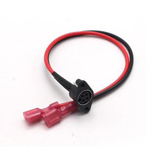 4 Pin DIN Female Socket to Red Black Crimp Terminal <b>Cable</b>, Power Harness for Electronic Equipment - Product Image 1
