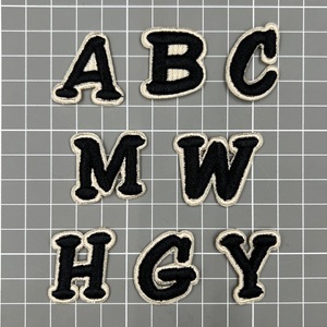 Parches de letras 3D para coser de alta calidad, parches de hierro con bordado de Alfabeto Negro - Product Image 6