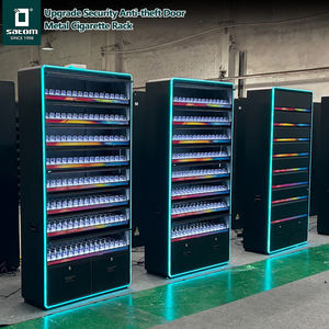 Renforcement métal cigarette fumée boutique présentoir avec poussoir sécurité serrure porte bleu éclairage magasin atmosphère - Product Image 1