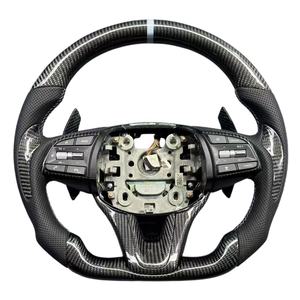 Volante de Cuero y Fibra de Carbono Forjado para <span class=keywords><strong>Hyundai</strong></span> <span class=keywords><strong>Genesis</strong></span> G70 G80 <span class=keywords><strong>Coupé</strong></span> 2.0t/3.8 2014 2015 2013 2010 2020 2023 2011 <span class=keywords><strong>2022</strong></span> - Product Image 5