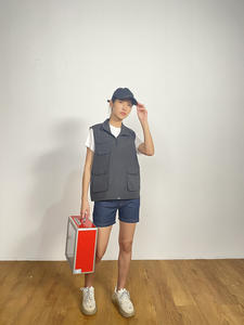 Custom Design Black Color Multi Pockets Zipper Work Supermarket Promotional <b>Waistcoat</b> - Product Image 2