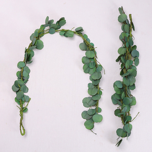 Bán buôn cây xanh bạch đàn lá Nhân Tạo Treo cây dây leo 150cm cảm ứng thực sự bạch đàn Vòng hoa lá vòng hoa - Product Image 2