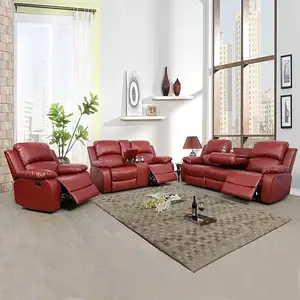 Toptan mobilya deri Recliner kanepe kanepe oturma odası kanepeleri Reclinable manuel veya güç uzanmış kanepe