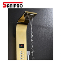 SANIPRO 5 fonctions cascade de pluie salle de bains colonne de douche murale ensemble panneau de douche en acier inoxydable 304