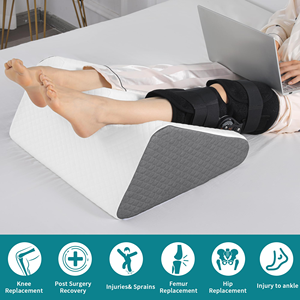 Almohada ergonómica triangular blanca para <span class=keywords><strong>rodilla</strong></span> postoperatoria, almohadas <span class=keywords><strong>de</strong></span> elevación y posicionamiento <span class=keywords><strong>de</strong></span> piernas con funda extraíble - Product Image 3