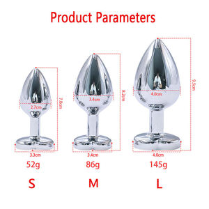 Juego de 3 Tamaños de Juguetes Sexuales Anales de Metal para Hombres y Mujeres, Tapón Anal de Aleación de Aluminio en Forma de Corazón, Masajeador, Juguetes Sexuales para Adultos - Product Image 4