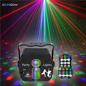 Đèn Vũ Trường DJ Mini Sạc Được 60 Kiểu, Đèn Chớp Sân Khấu Tiệc Tùng, Đèn Chiếu Laser Điều Khiển Giọng Nói, Đèn RGB