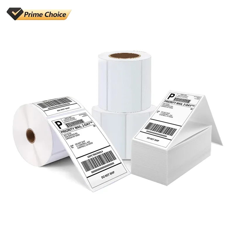 Fanfold 4" X 6" White Perforated Direct Thermal Address Shipping Labels Thermal Printer Compatible Fan Fold 4x6 Label