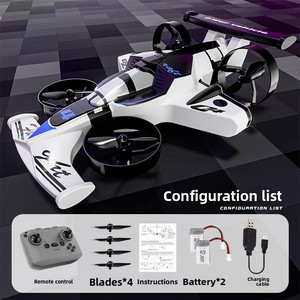 Cross-border Land Air Dual-use Four-axis Aircraft Aerobatic Drift CZ04 Two-in-one Remote Control <b>Drones</b> Plastic 1080p - Product Image 5