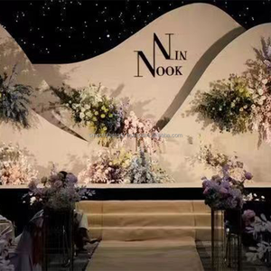 พื้นหลังซุ้มพีวีซีสีขาวตกแต่งงานแต่งงานงานจัดเลี้ยงแบบปรับแต่งได้เรียบพื้นหลังเวทีแต่งงานสำหรับงานอีเว้นท์ - Product Image 1