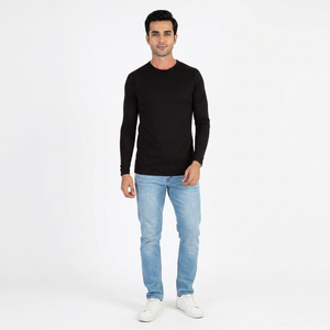 T-shirt thermique à manches courtes en coton 100% respirant personnalisé, col rond uni, pour homme, coupe classique, décontracté - Product Image 1