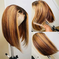Wig Bob Pendek Brasil Grosir, Rambut Asli, Lace Front Hd, Vendor Wig Lace Frontal, Wig Bob Rambut Virgin Murah untuk Wanita Kulit Hitam