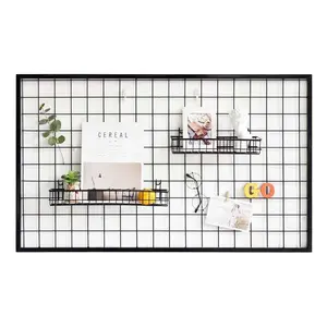 Muur Gemonteerde Metalen Draad Mesh Tijdschrift Kleine Bloem Pot Rack Snack Mobiele Telefoon Accessoire Kleding Jas Hoed Display Opknoping rack