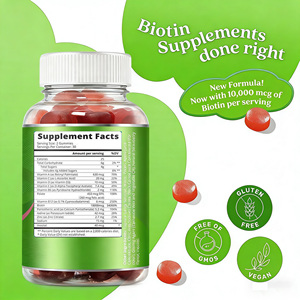 Label pribadi Vegan mendukung kulit rambut sehat & suplemen kuku Vitamin organik & Mineral Biotin Gummies untuk pertumbuhan rambut - Product Image 3