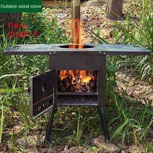 Poêle <span class=keywords><strong>à</strong></span> <span class=keywords><strong>bois</strong></span> de jardin <span class=keywords><strong>extérieur</strong></span> pour le camping Poêle <span class=keywords><strong>à</strong></span> <span class=keywords><strong>bois</strong></span> en acier inoxydable pour barbecue avec capacité de chaleur élevée - Product Image 2